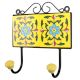 Yellow Turquoise Floral Tiles Hooks